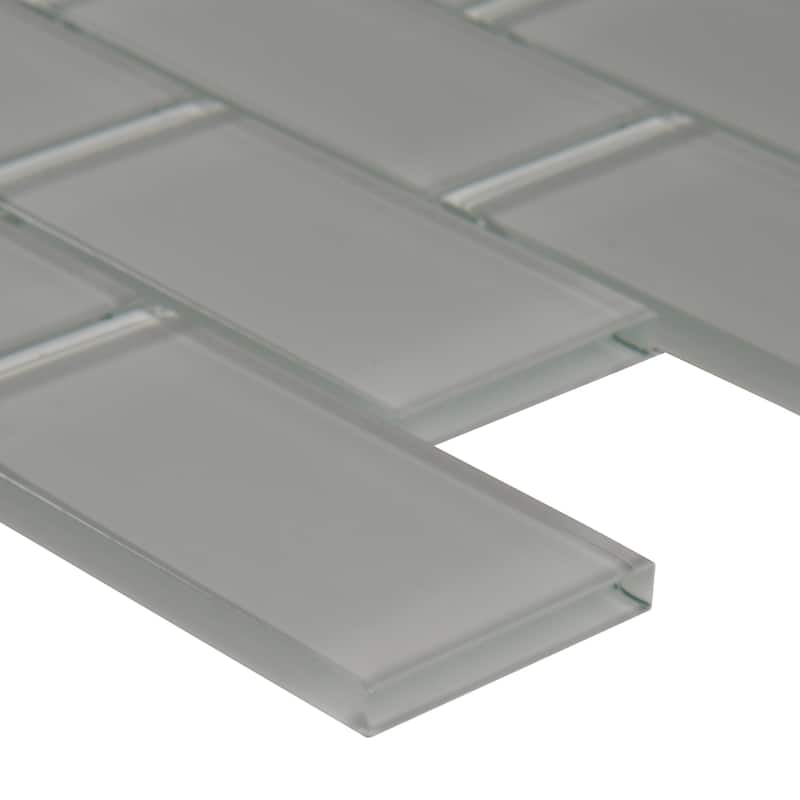 Ackland AKM-G-2X4SW-CA 12" x 12" Glass Brick Wall Mosaic Tile - Glossy