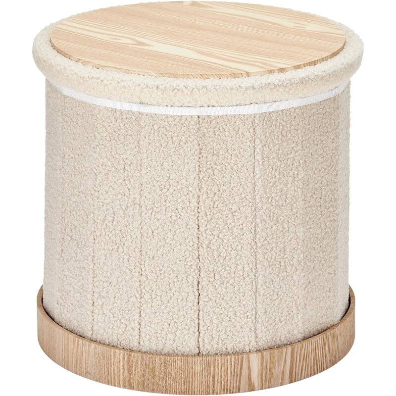 Aria Home Teddy Fabric Ottoman Coffee Table with Hidden Storage