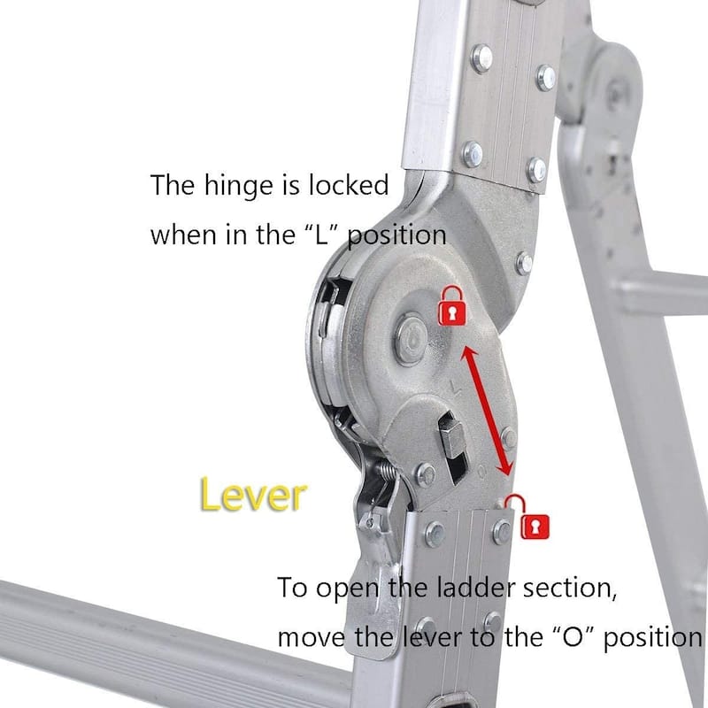 12.5FT Multi Purpose Aluminum Folding Platform Scaffold Ladder