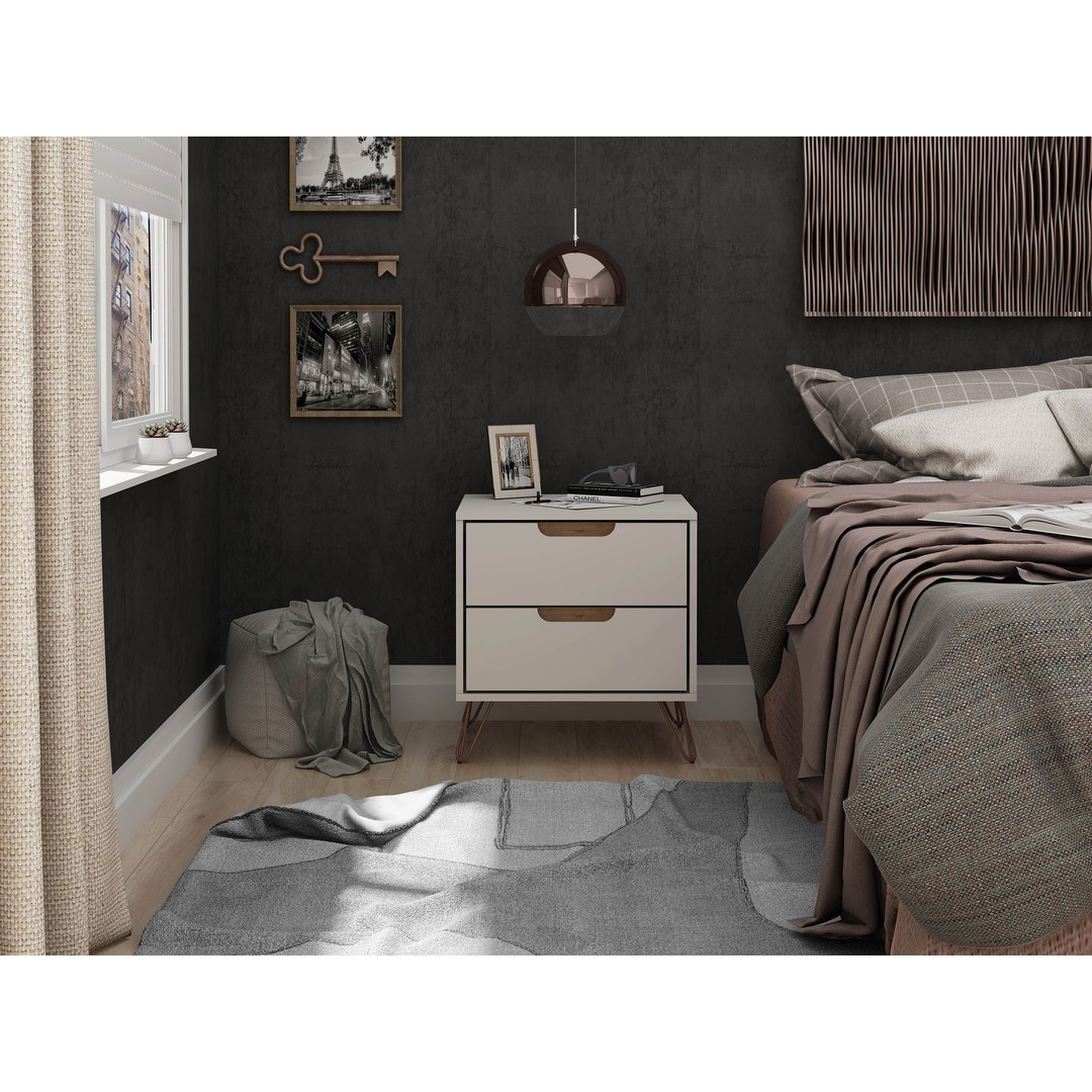Manhattan Comfort Rockefeller 20" Nightstand (2-Drawer)