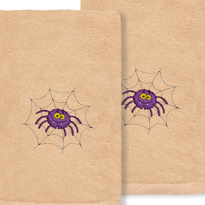 Authentic Hotel and Spa Spider - Embroidered Luxury 100% Turkish Cotton Hand Towels (Set of 2)