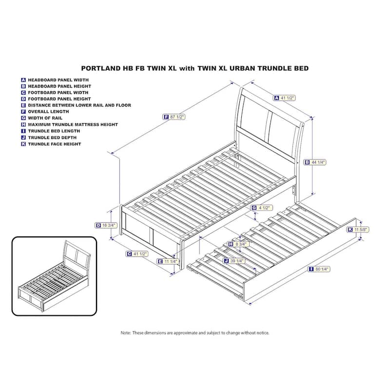 Portland Solid Wood Platform Bed with Matching Footboard and Trundle