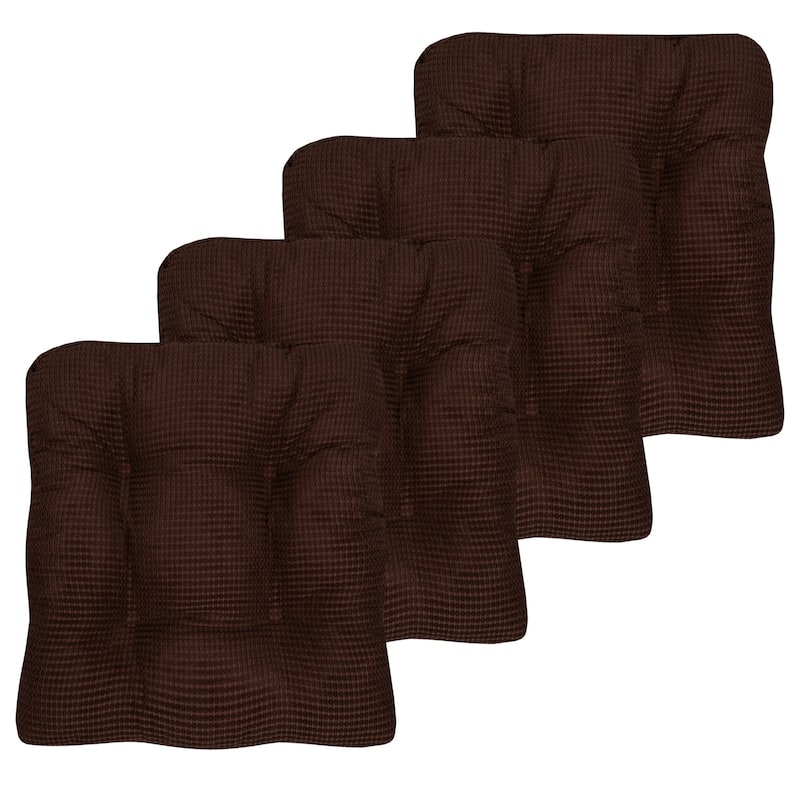 Fluffy Memory Foam Non-slip Chair Pad - Set of 4 - Chocolate