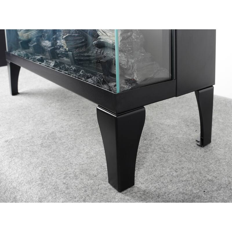 24" Freestanding Electric Fireplace with Infrared Heat, Panoramic Flame View, and Adjustable Settings - Includes Remote