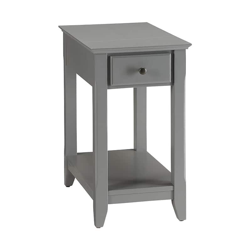 Wooden Side Table with 1 Drawer - Gray