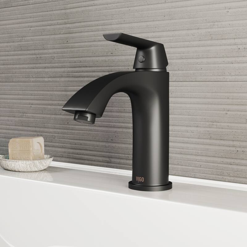 VIGO Penela Single Hole Bathroom Faucet - Faucet - Matte Black