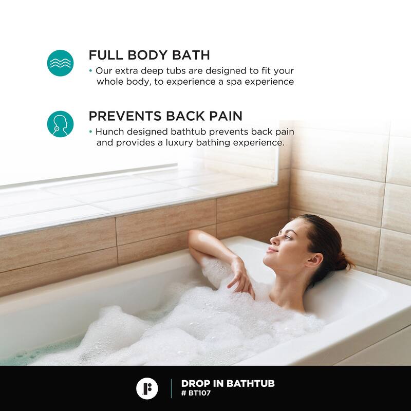 Fine Fixtures Drop In Soaking Bathtub Fiberglass Acrylic Material