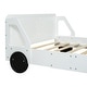 preview thumbnail 10 of 8, Full Size Car-Themed Platform Bed with Rolling Wheels and Side Rails for Safe and Stylish Sleep