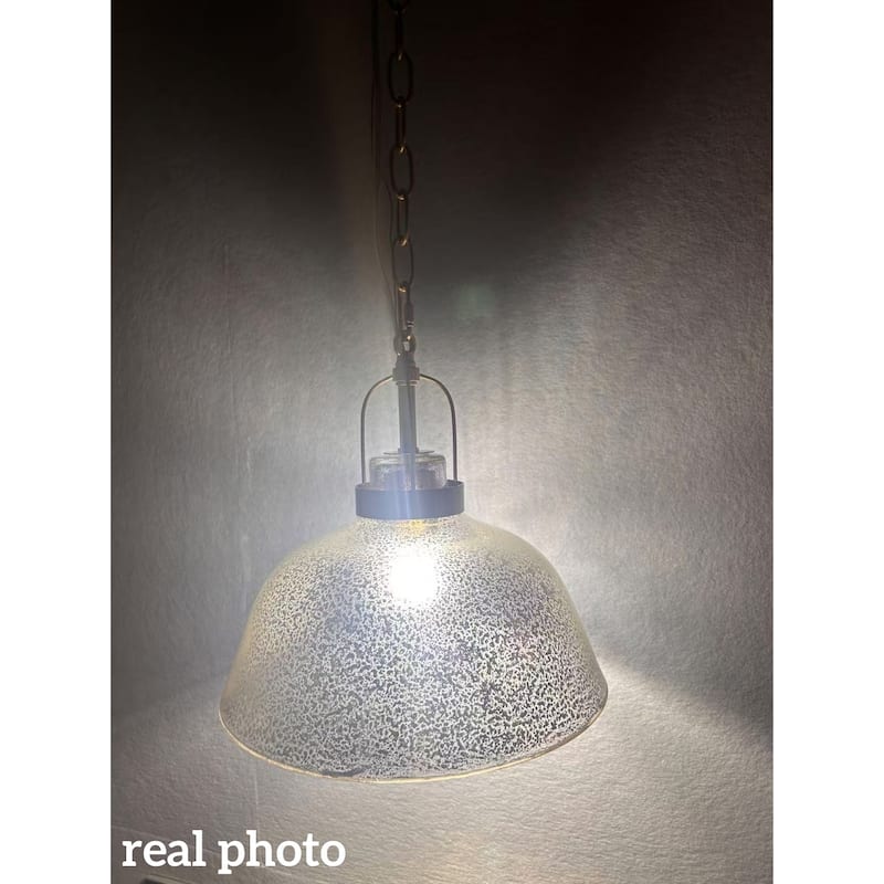 Swara Modern 1-Light Textured Glass Pendant Light for Kitchen Island Dining Room - D 11" x H 10.2"