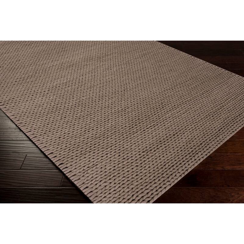 Hand Woven Yale Contemporary Solid Braided New Zealand Wool Area Rug