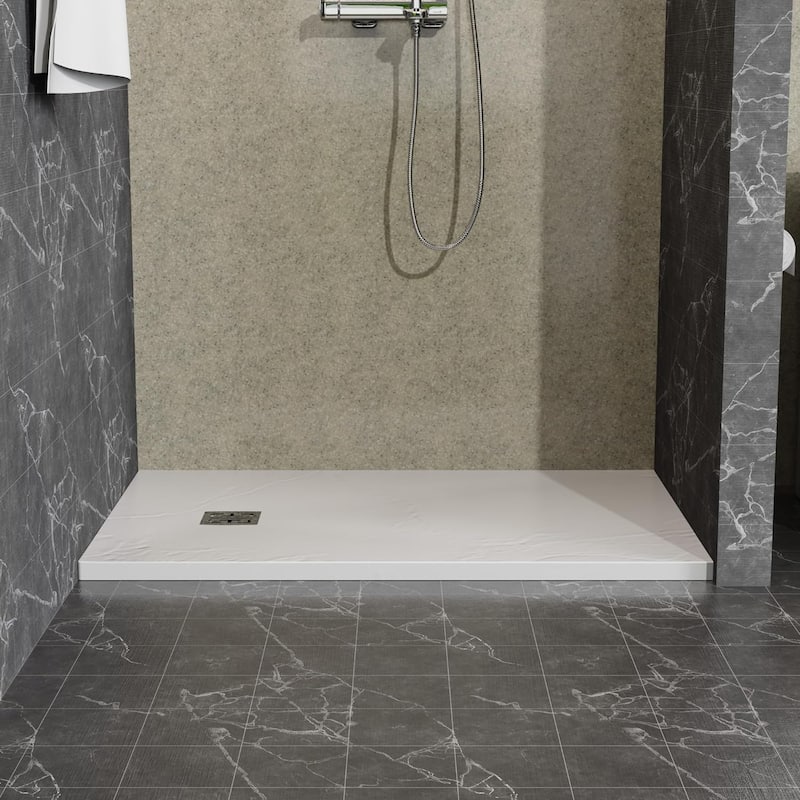 32"x48" ABS Shower Base with Drain Kit and Stainless Steel Cover
