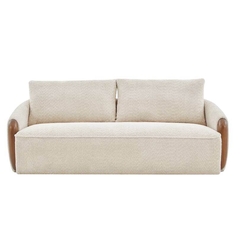 Christopher Knight Home - Curved 75" Boucle Upholstered Sofa with Solid Wood Frame