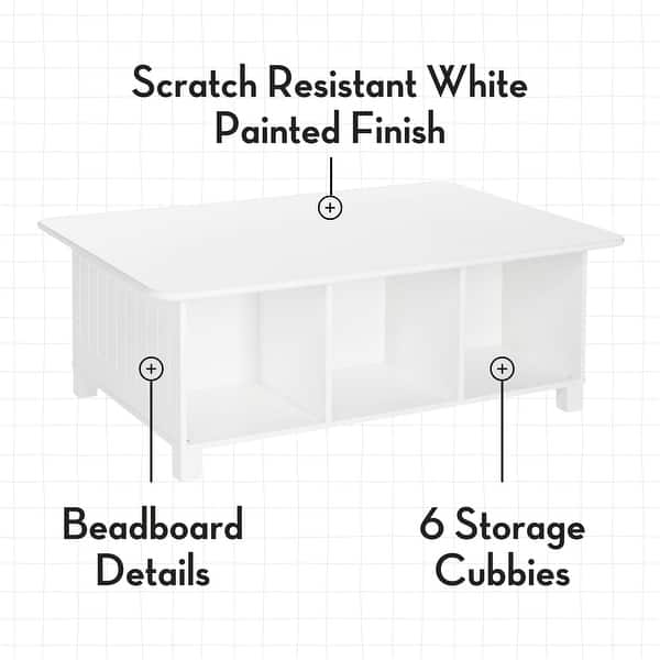 dimension image slide 1 of 5, RiverRidge Kids Desk, Activity and Play Table with 6 Storage Cubbies