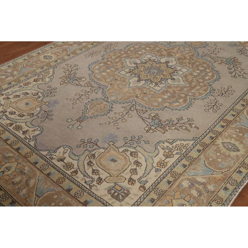 Tabriz Persian Area Rug Hand-Knotted Bedroom Wool Carpet - 6'6"x 9'5"
