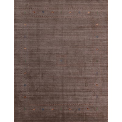 Hand Knotted Oriental 100% Wool Carpet Tribal Animal Pictorial Brown Gabbeh Area Rug - 9' 9'' X 8' 0''