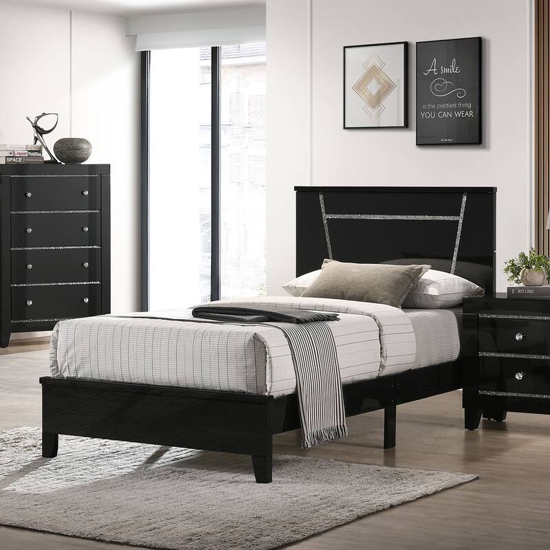 Larking Contemporary Solid Wood Platform Bed by Furniture of America