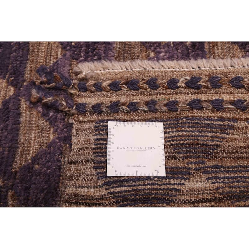 ECARPETGALLERY Hand-knotted Pak Finest Marrakesh Purple Wool Rug - 8'5 x 9'10