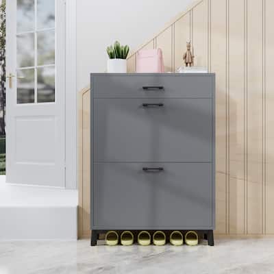 Entryway Shoe Storage Cabinet with Hidden Shoe Rack & Sturdy MDF Frame for Entryway Organization