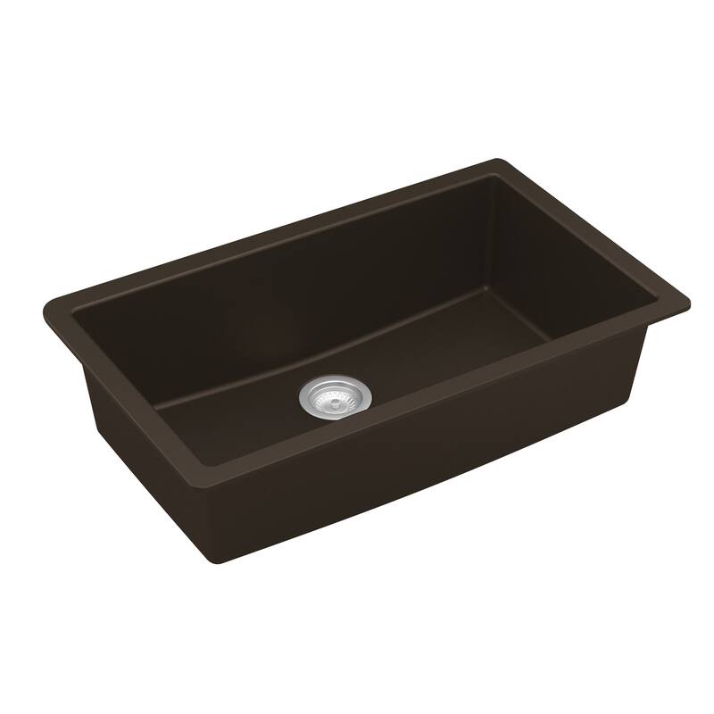 Karran Undermount 32.5 in. Large Single Bowl Quartz Kitchen Sink Kit