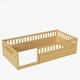 preview thumbnail 8 of 6, Twin Size Wood Kids Floor Beds Frame with Fence and High Guardrails for Bedroom Playroom