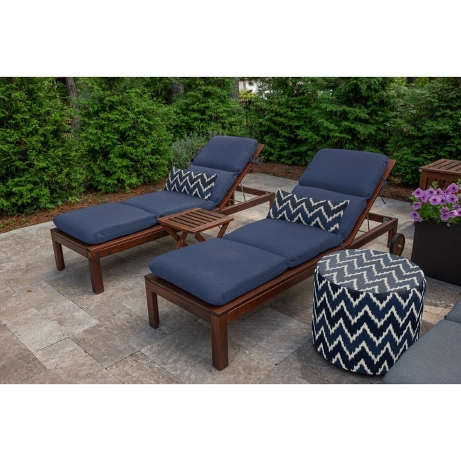 Navy blue outdoor deals chaise lounge cushions