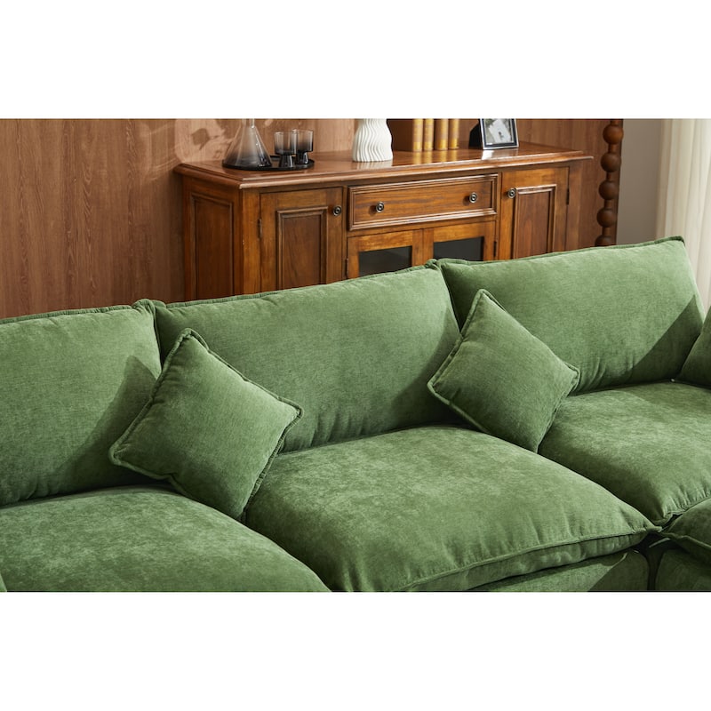 98.8" Chenille L-Shaped Sectional Sofa with 3 Seater