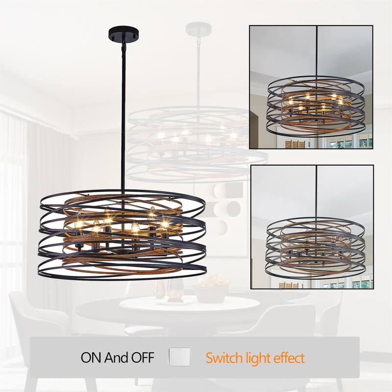 24" Modern Farmhouse Metal Cage Chandelier