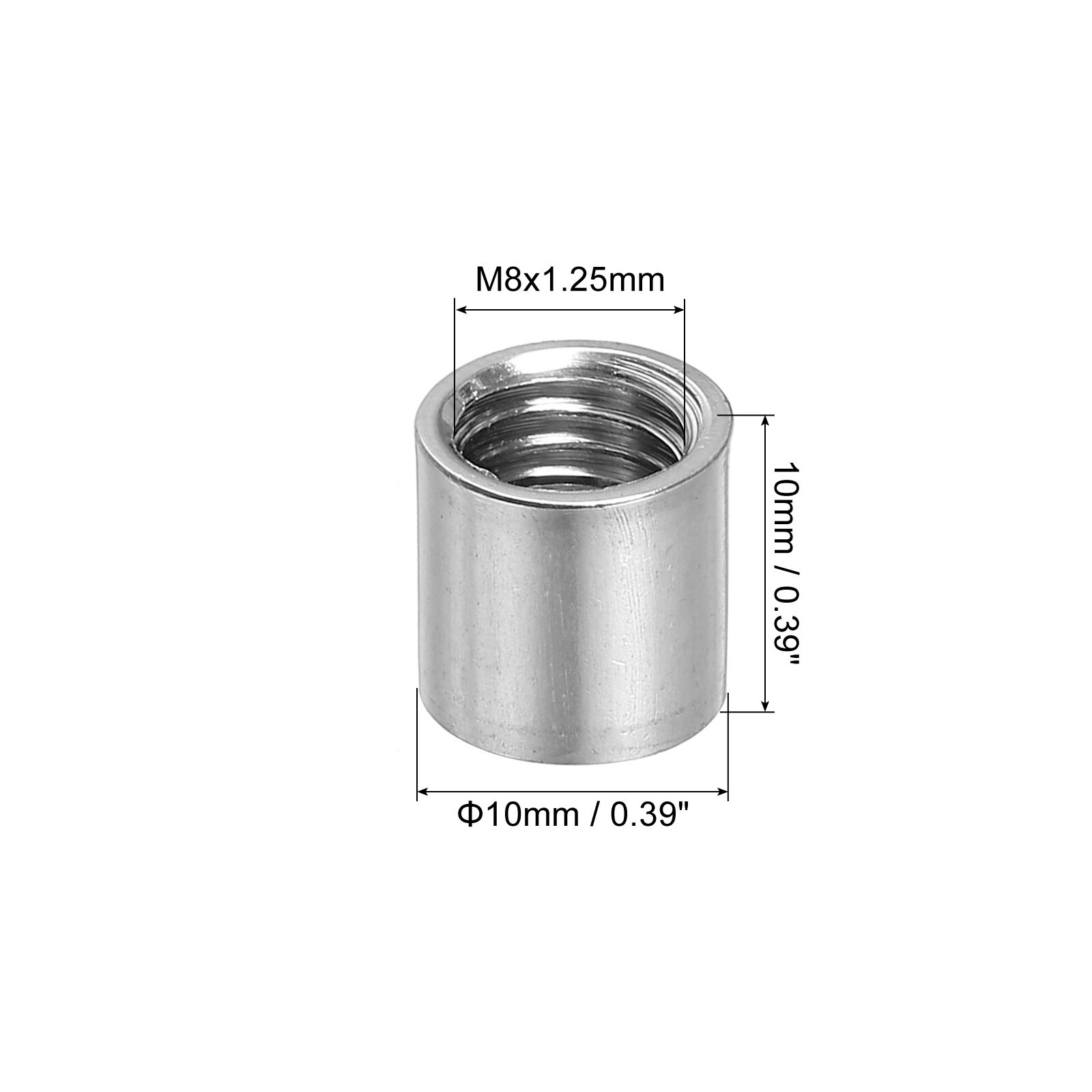 Round Connector Nuts, 304 Stainless Steel Coupling Nut Sleeve Rod Bar Stud Nut