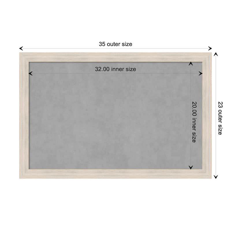 Amanti Art Hardwood White Wash Narrow Framed Magnetic Board - Board Size 32x20