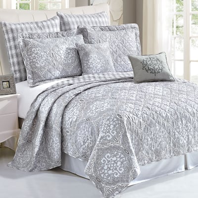 Rice Printed Microfiber 7-piece Quilt Set