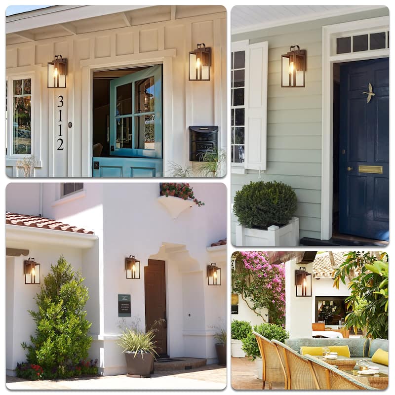 1-Light Outdoor Matte Black Wall Light Sconce