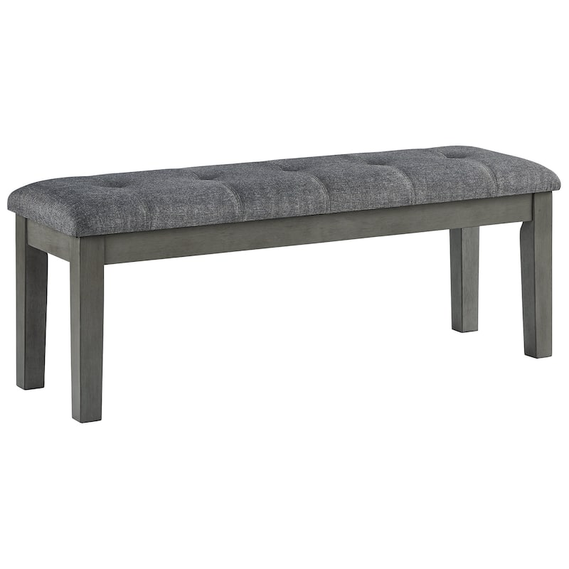 Hallanden Gray 50" Tufted Upholstered Dining Room Bench - 50"W x 17"D x 19"H