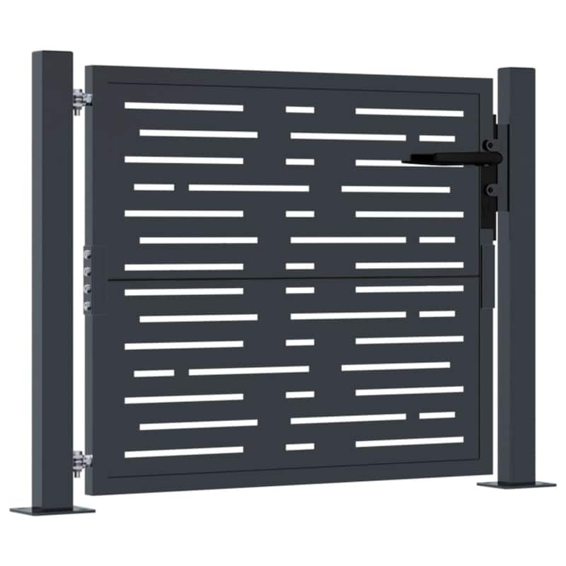 vidaXL Garden Gate Anthracite Steel Square Design
