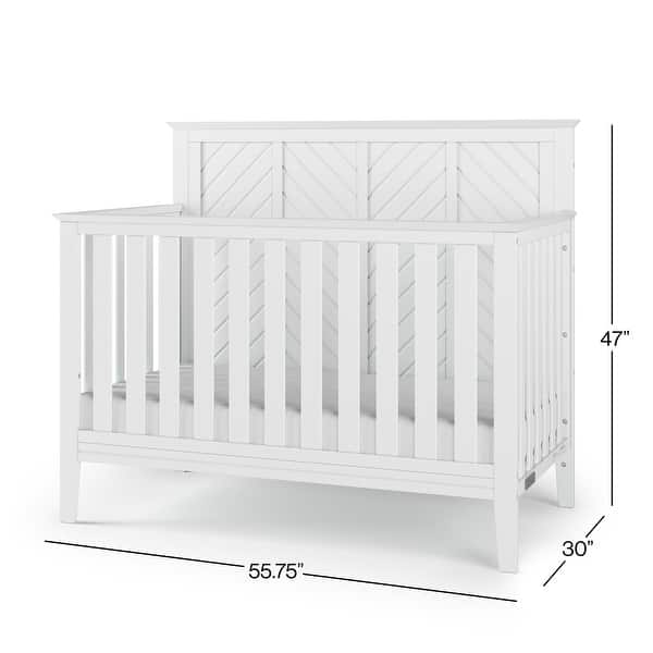 dimension image slide 4 of 5, Child Craft Atwood 4-in-1 Convertible Baby Crib - N/A