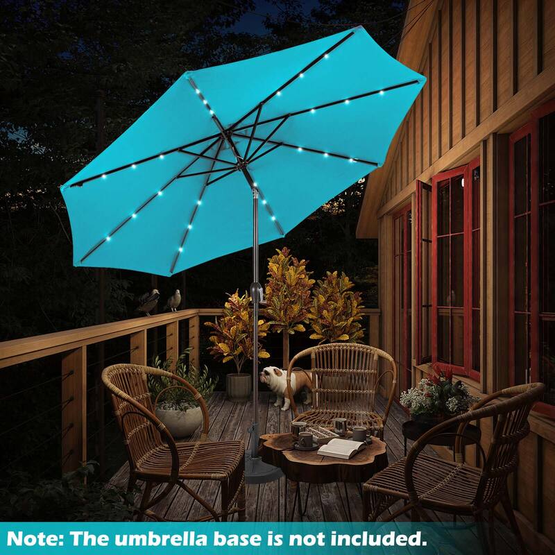 Costway 10' Solar LED Lighted Patio Market Umbrella Shade Tilt
