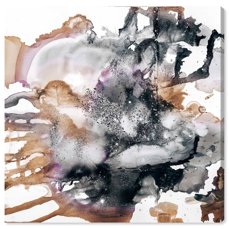 Wynwood Studio Prints Abstract Glitter Earthtones White and Light Brown Modern & Contemporary Wall Art Canvas Print