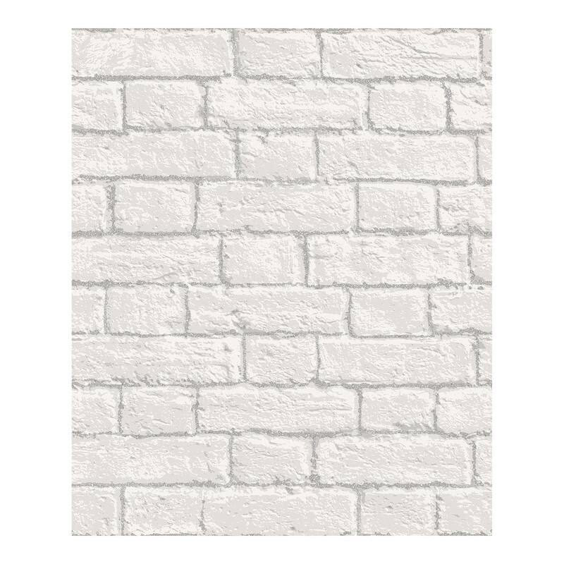 Coloroll Ditmas White Brick Wallpaper - 20.5 x 396 x 0.025