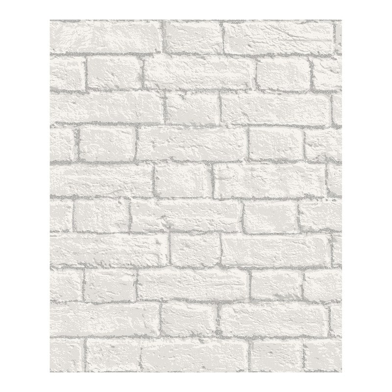 Coloroll Ditmas White Brick Wallpaper - 20.5 x 396 x 0.025