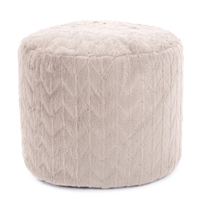 Allan Andrews Tall Pouf Angora Natural