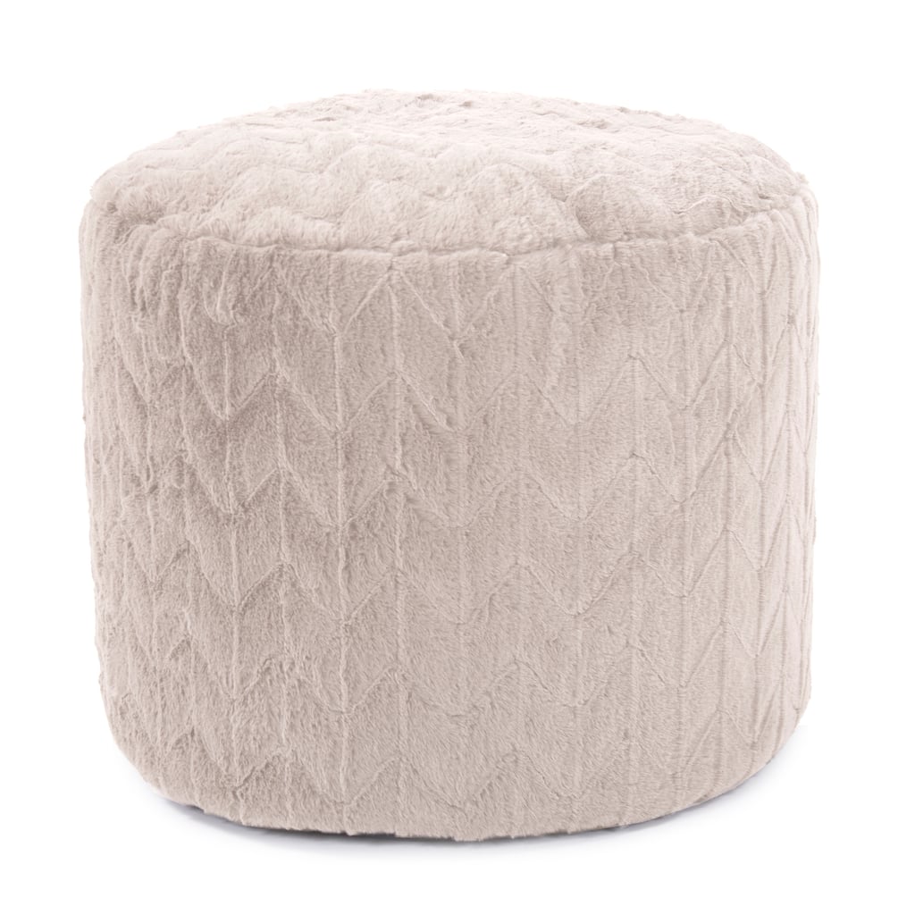 Allan Andrews Tall Pouf Angora Natural
