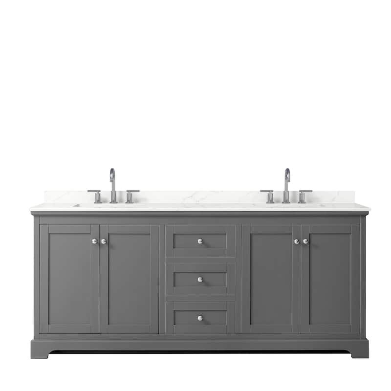 Avery 80-inch Double Vanity, Quartz Top