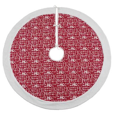 Christmas Tree Skirt With Ho Ho Ho Design