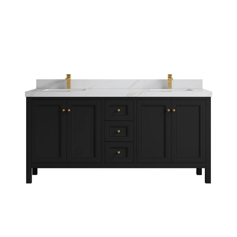 Willow Collections 72 in. W x 22 in. D Nashville Double Bowl Sink Bathroom Vanity with Countertop