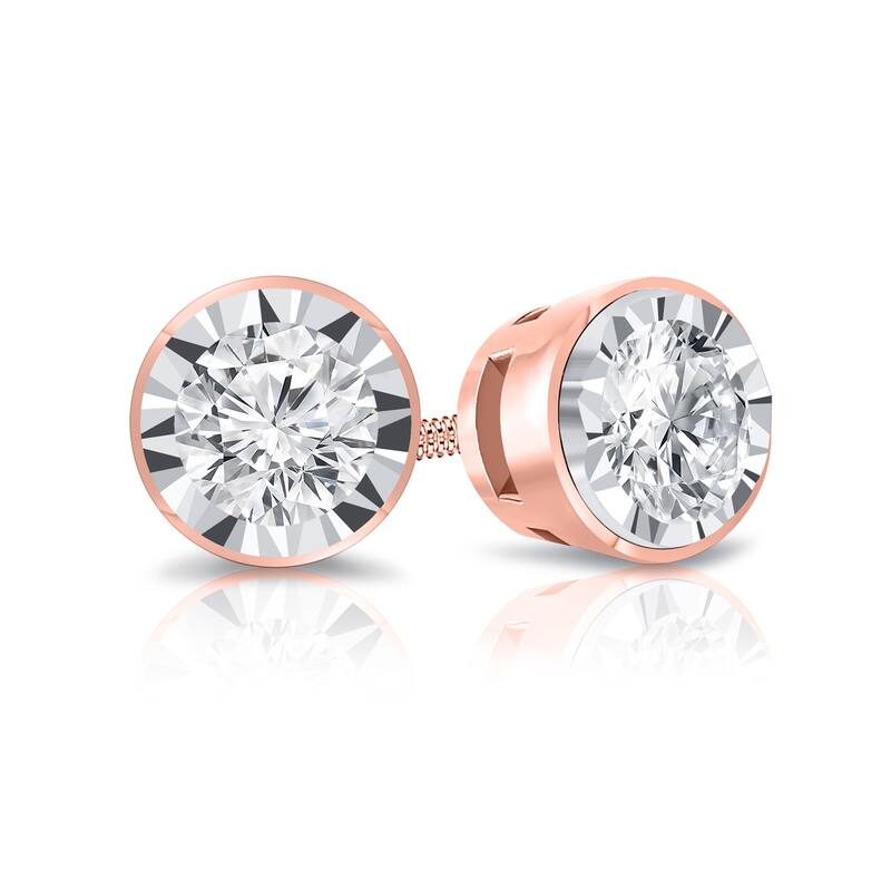 Auriya 1/5ctw Bezel-set Diamond Stud Earrings 14k Gold
