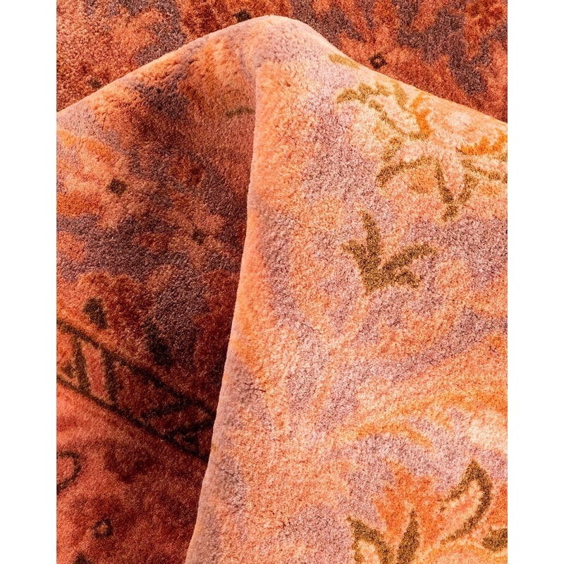 Overton Hand Knotted Wool Vintage Inspired Modern Contemporary Overdyed Gray Runner Rug - 2' 7" x 10' 2"