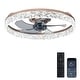 preview thumbnail 3 of 59, Low Profile Ceiling Fan with Light: 20-16 Inch, App Remote Control, Dimmable 3 CCT LED, 6 Wind Speeds, Ultra Quiet 16-inch - Brown
