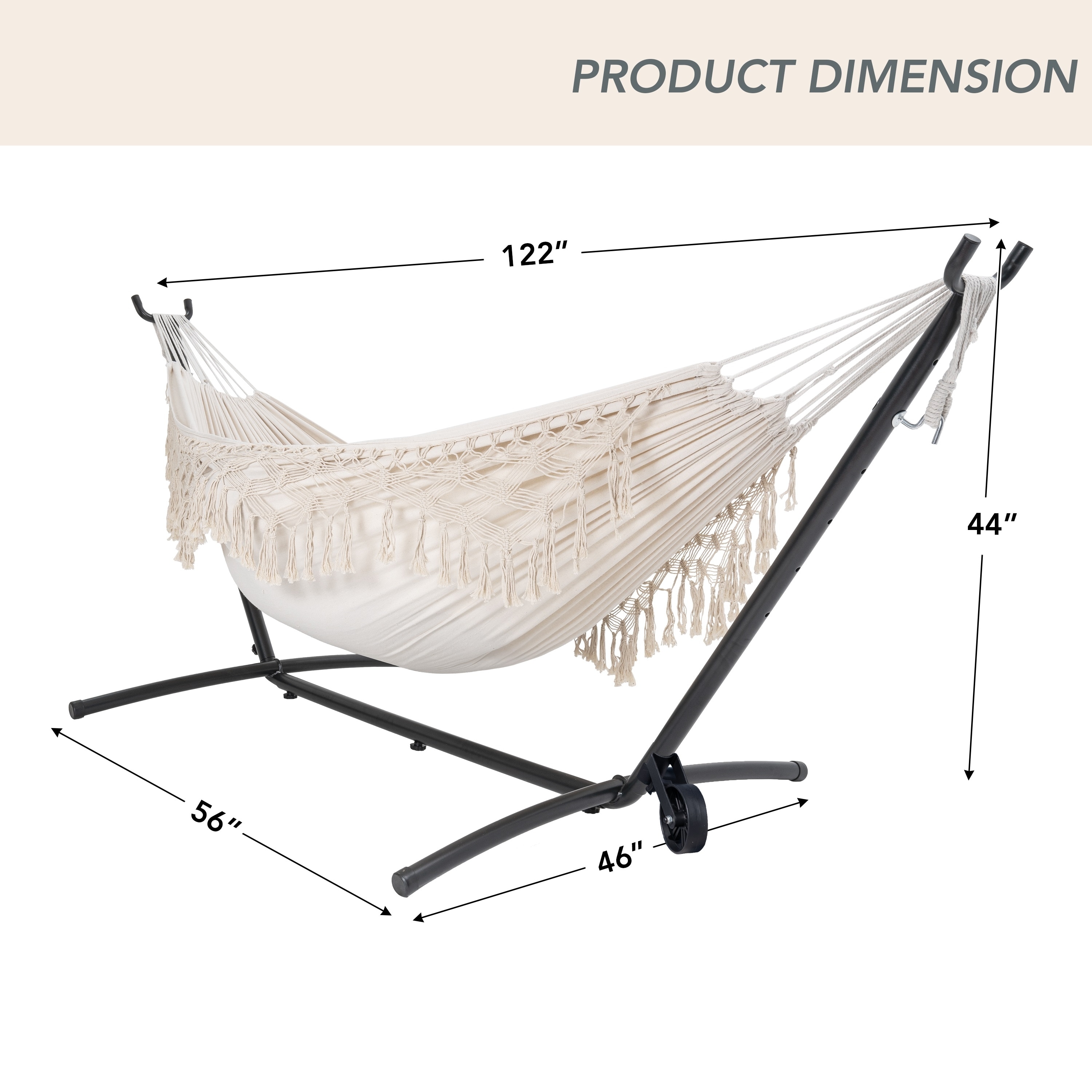 Double Cotton Hammock with Heavy Duty Steel Stand On Sale Bed