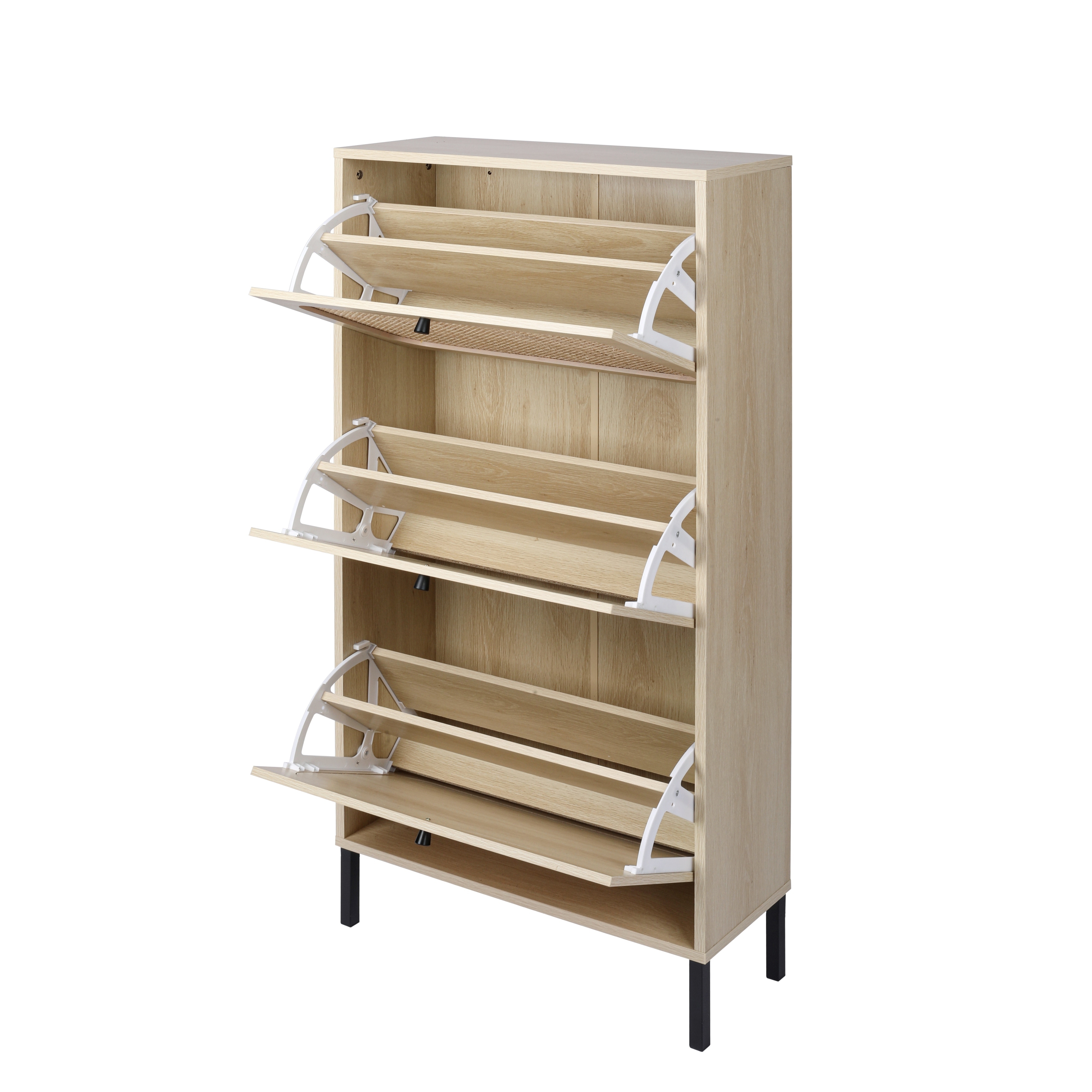 3 Metal Door Shoe Rack Freestanding Modern Shoe Storage Cabinet Metal rattan for Entryway Bed Bath Beyond 37857583