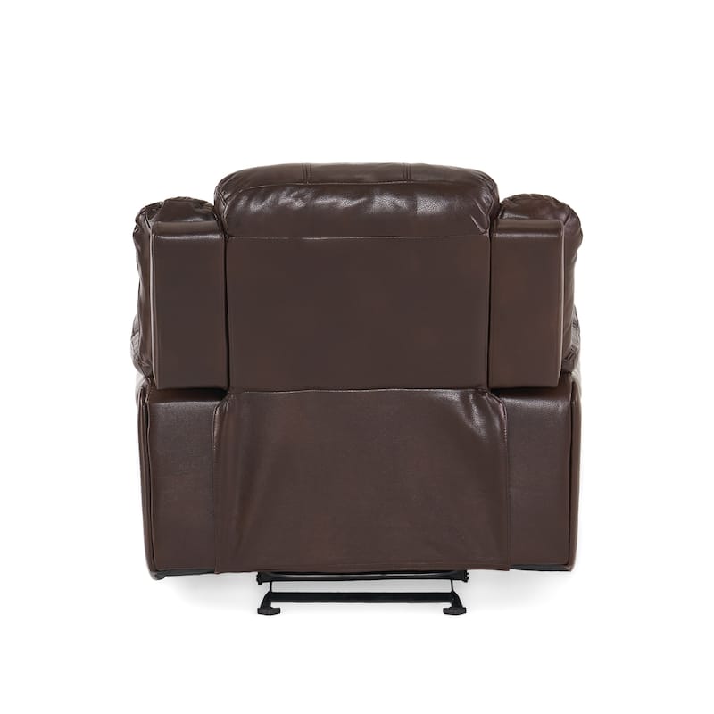 Classic Oversized Faux Leather Recliner, Spacious Upholstered Recliner Chair with Soft Cushion Home Theater Single Sofa Chair