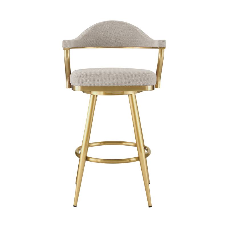 Justin Upholstered Bar or Counter Height Chair Swivel Barstool with Arms